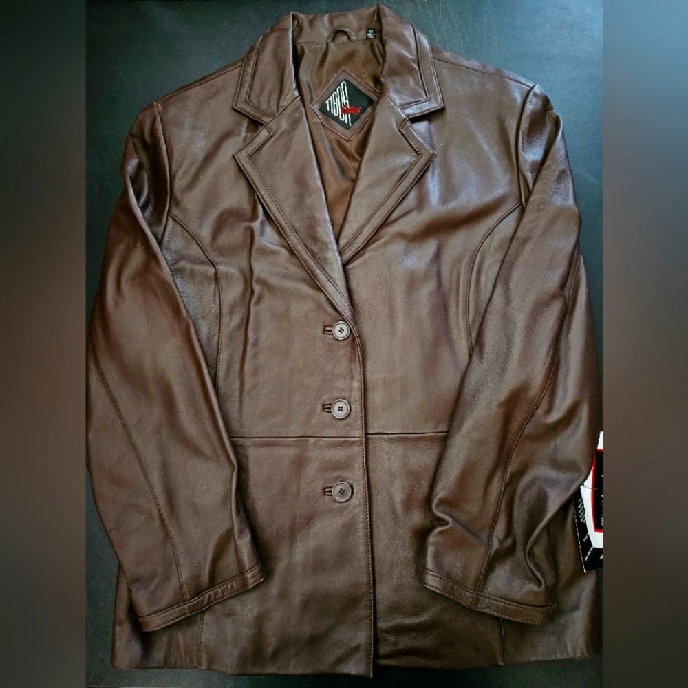 NWT - Lambskin Leather Tibor Brown Jacket - Size 1X